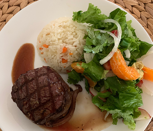 steak and rice